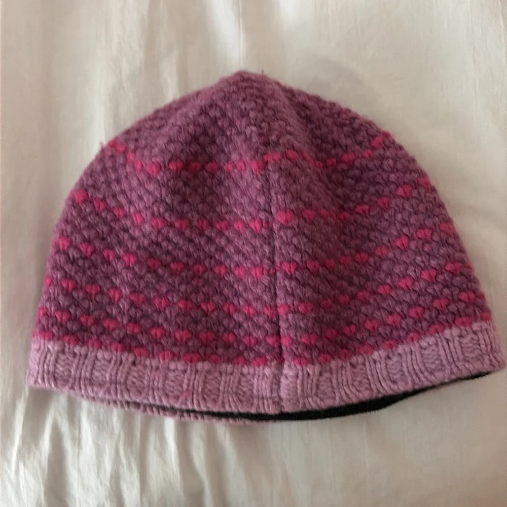 Patagonia pink fleece beanie